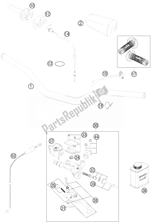 Todas las partes para Manillar, Controles de KTM 250 SX Europe 2014