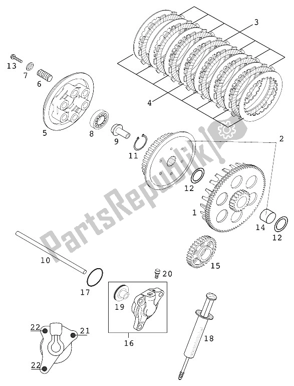 All parts for the Clutch 400/520 Racing 2000 of the KTM 400 EXC Racing Europe 2000