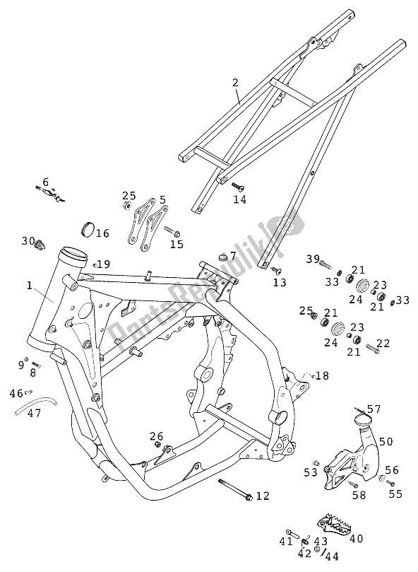 Todas las partes para Marco, 250-380 20 de KTM 250 SXS Europe 2001