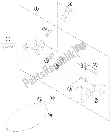 Todas las partes para Pinza De Freno Trasera de KTM 450 XC W USA 2014