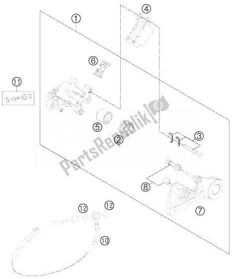 All parts for the Brake Caliper Rear of the KTM 500 XC W USA 2014