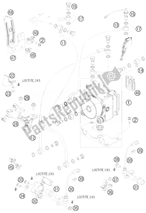 All parts for the Antiblock System Abs of the KTM 990 Adventure LIM Edit Australia United Kingdom 2010