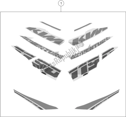 All parts for the Decal of the KTM 1190 Adventure ABS Orange Australia 2014