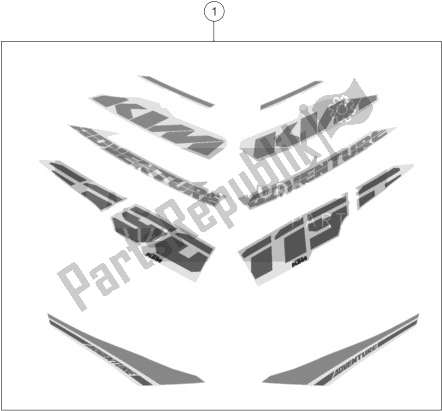 All parts for the Decal of the KTM 1190 Adventure ABS Orange Europe 2013