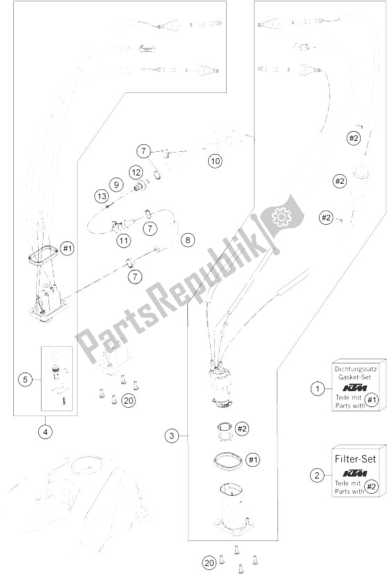 Toutes les pièces pour le Pompe à Essence du KTM 690 Duke Black ABS Europe 2015