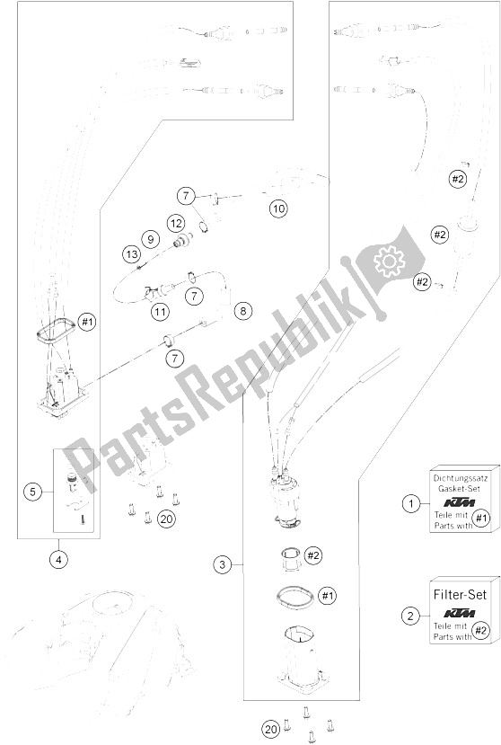 Tutte le parti per il Pompa Di Benzina del KTM 690 Duke R ABS Europe 2015