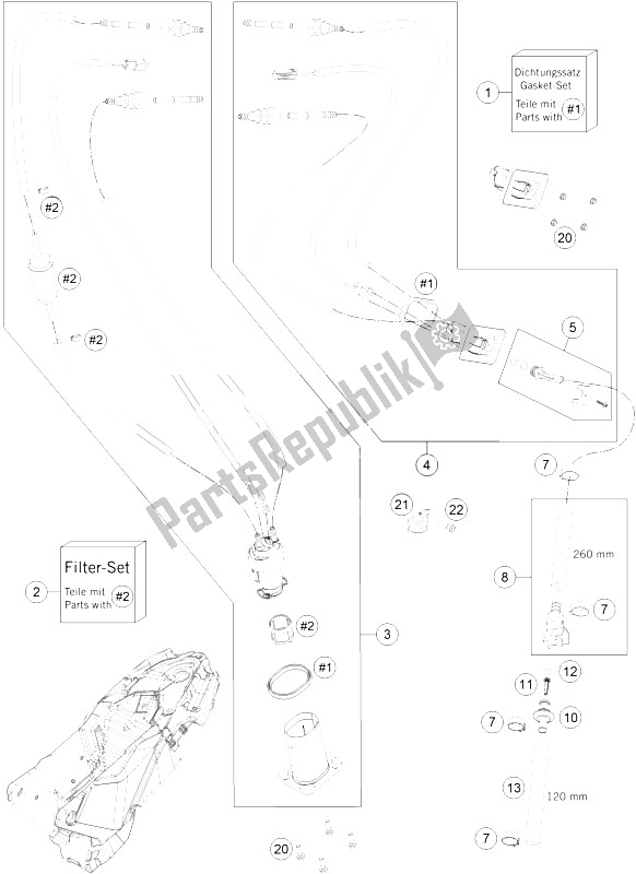 All parts for the Fuel Pump of the KTM 690 Enduro R ABS Australia 2015