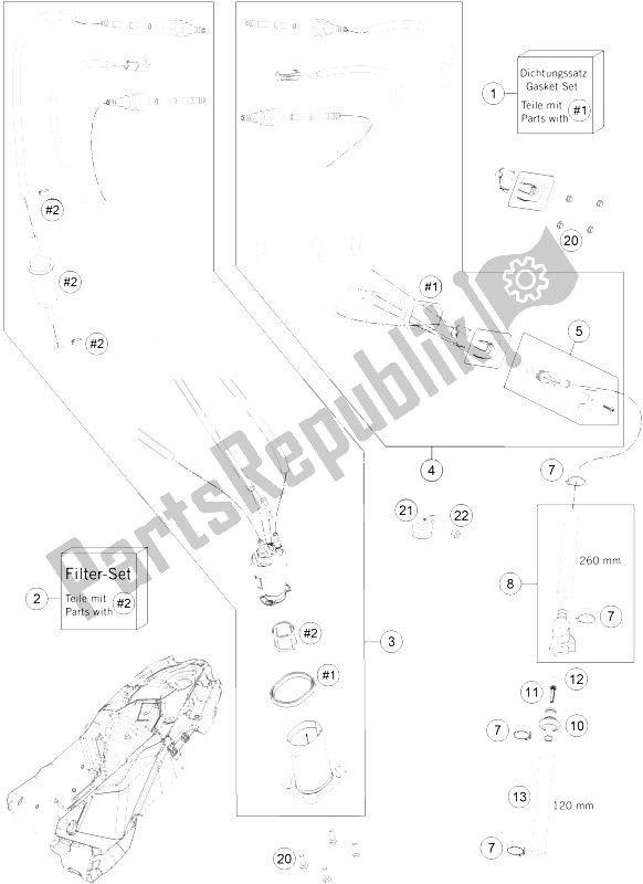 Todas as partes de Bomba De Combustivel do KTM 690 SMC R ABS Europe 2015