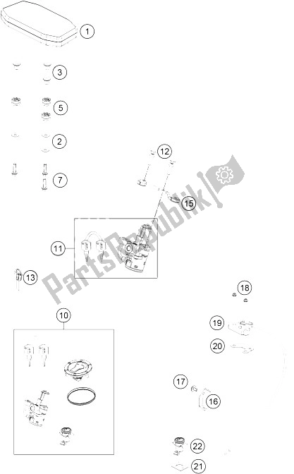 Todas las partes para Instrumentos / Sistema De Bloqueo de KTM 690 Duke Orange ABS 2016 China 2015