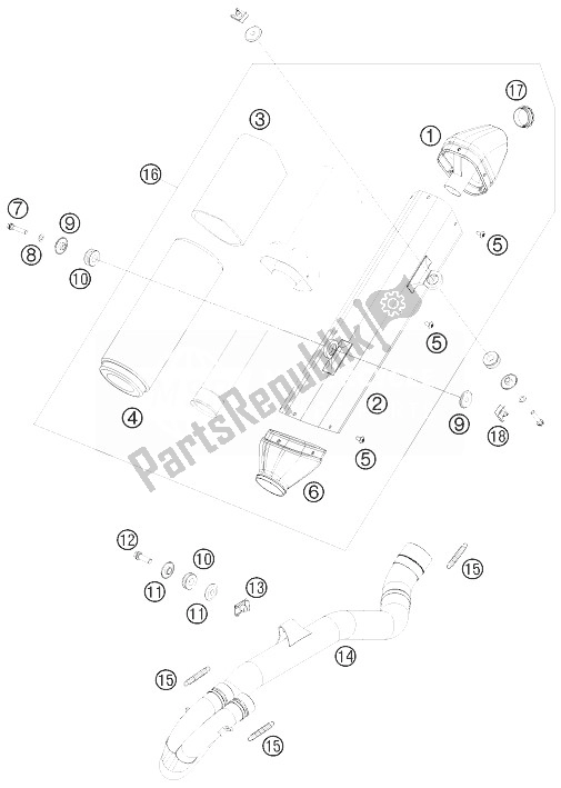 Wszystkie części do System Wydechowy KTM 525 XC ATV Europe 8501 JQ 2010