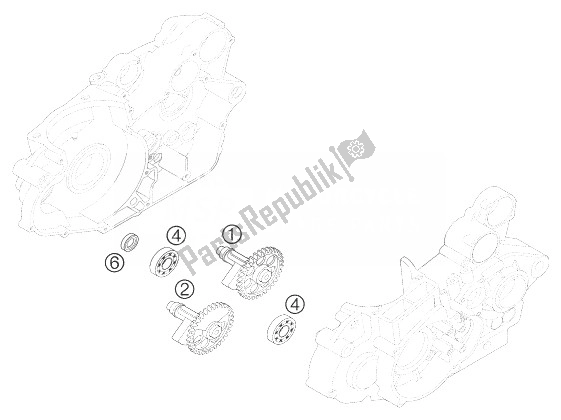 Alle onderdelen voor de Balansas 250 Exc, 450 van de KTM 525 SX Supermoto Europe 2004