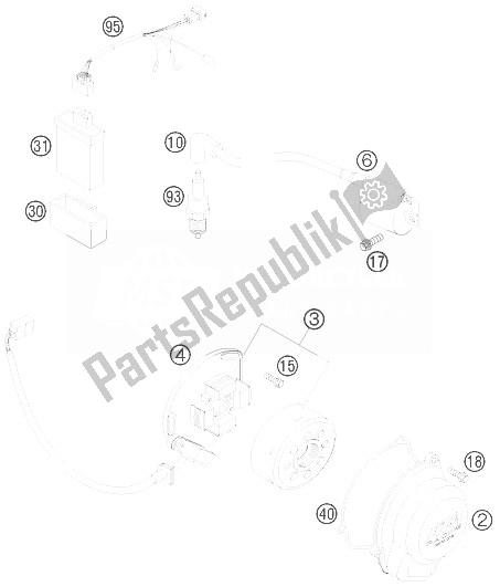 Todas las partes para Sistema De Encendido de KTM 85 SX 19 16 Europe 2010