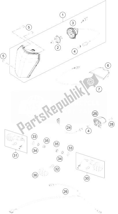 Todas las partes para Sistema De Iluminación de KTM 500 EXC SIX Days Europe 2014