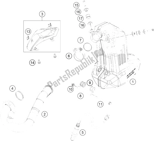 Wszystkie części do System Wydechowy KTM 200 Duke Orange Europe 8103L4 2012