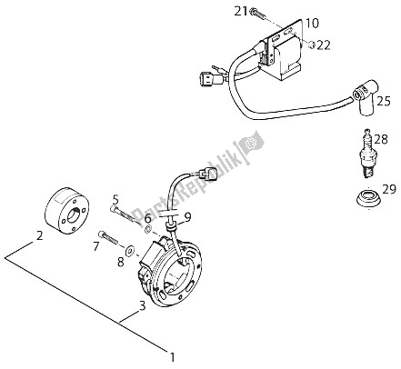 Todas las partes para Sistema De Encendido Pvl 125 Sx '95 de KTM 125 EXC M O Europe 1996