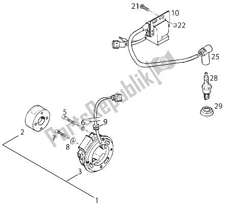 Tutte le parti per il Accensione Pvl 125 Sx? 9 del KTM 125 SX Europe 1994