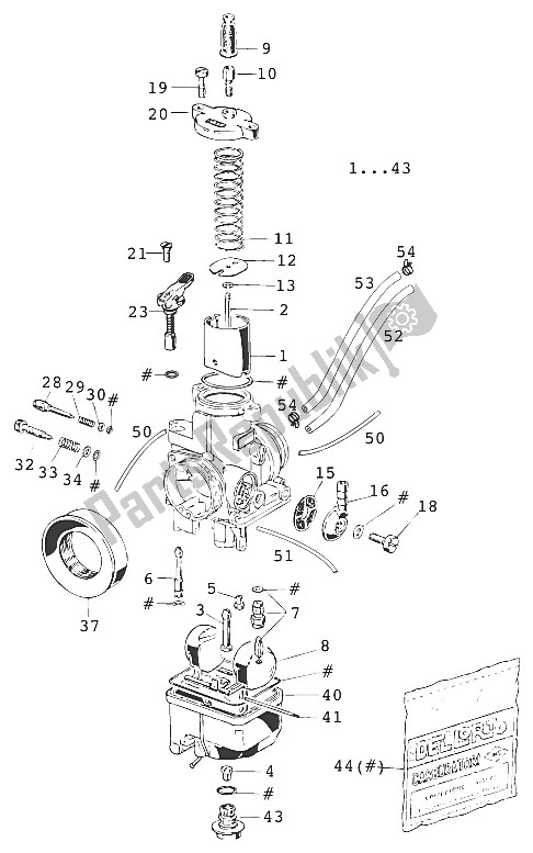 All parts for the Carburetor Dellorto Phbh 28 125 of the KTM 125 Supermoto 80 Europe 2001