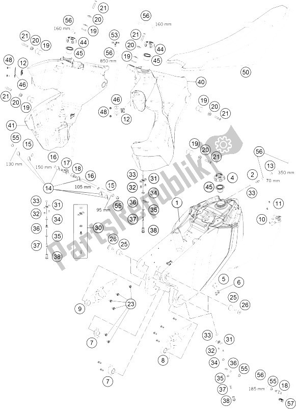 All parts for the Tank, Seat of the KTM 450 Rally Factory Replica Europe 2015