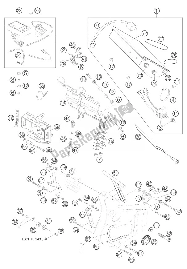 Toutes les pièces pour le Instruments, Pièces De Fixation du KTM 660 Rally Factory Replica Europe 2007