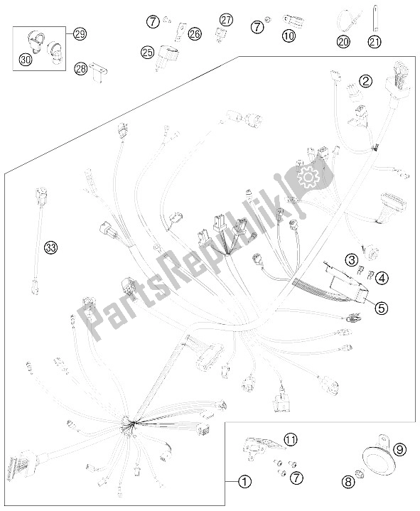 Todas las partes para Arnés De Cableado de KTM 690 Duke Black Europe 2011