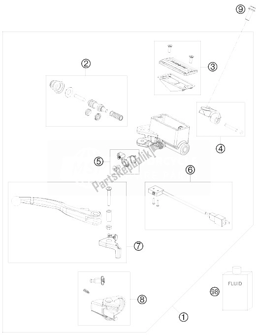 Toutes les pièces pour le Cylindre De Frein à Main du KTM 450 XC ATV 2010
