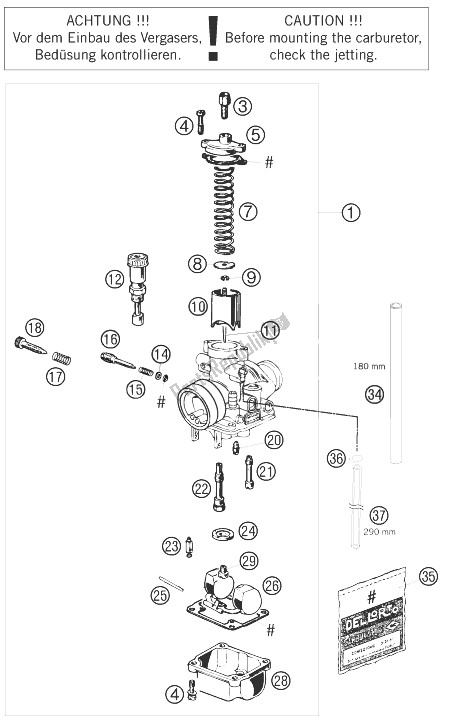 Todas las partes para Carburador de KTM 50 SX Europe 2010
