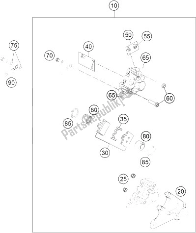 All parts for the Brake Caliper Rear of the KTM Freeride 250 R Australia 2016