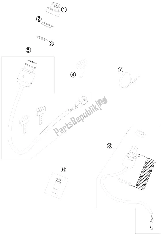 Wszystkie części do Instrumenty / System Zamków KTM 450 SX ATV Europe 2009