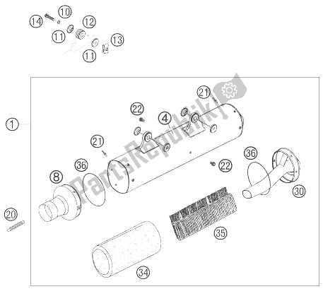 All parts for the Silencer of the KTM 450 XC Europe 2007