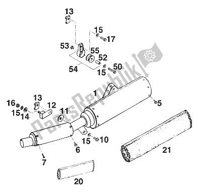 All parts for the Silencer 550 Mxc '96 of the KTM 550 MXC M ö USA 1996