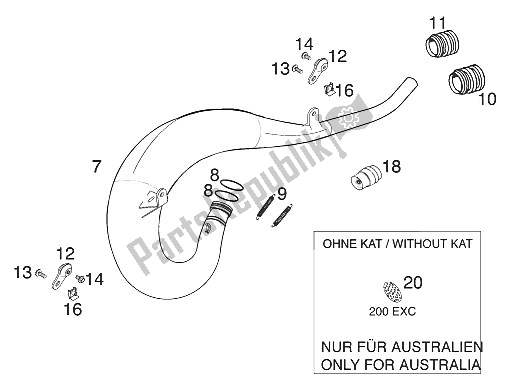 Todas las partes para Escape 125-200 ? 2000 de KTM 200 EXC Australia 2000