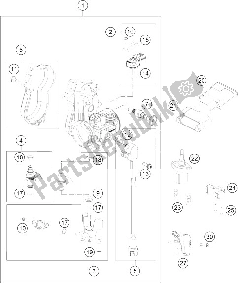 All parts for the Throttle Body of the KTM 450 Rally Factory Replica Europe 2015