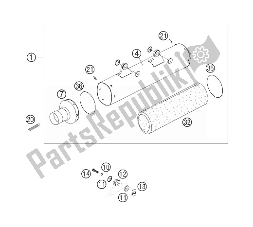 Tutte le parti per il Silenziatore del KTM 450 XC W South Africa 2007