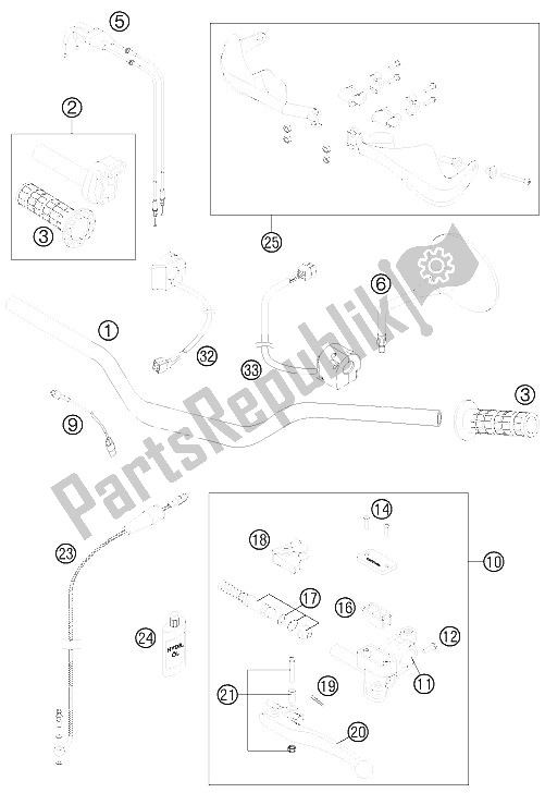 Toutes les pièces pour le Guidon, Instruments du KTM 990 Adventure R Europe 2011