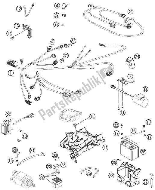 All parts for the Wiring Harness of the KTM 350 SX F USA 2012