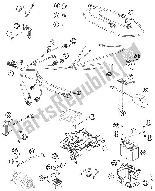 All parts for the Wiring Harness of the KTM 350 SX F USA 2012