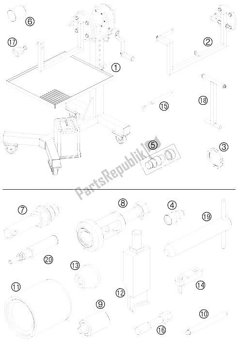 All parts for the Special Tools of the KTM 1190 RC 8 R France 2009