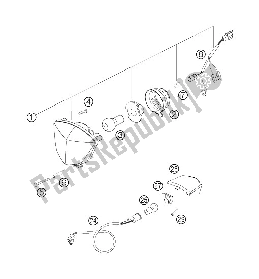 Tutte le parti per il Sistema Di Illuminazione del KTM 250 XCF W USA 2006