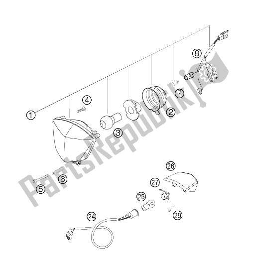 All parts for the Lighting System of the KTM 300 XC W South Africa 2006