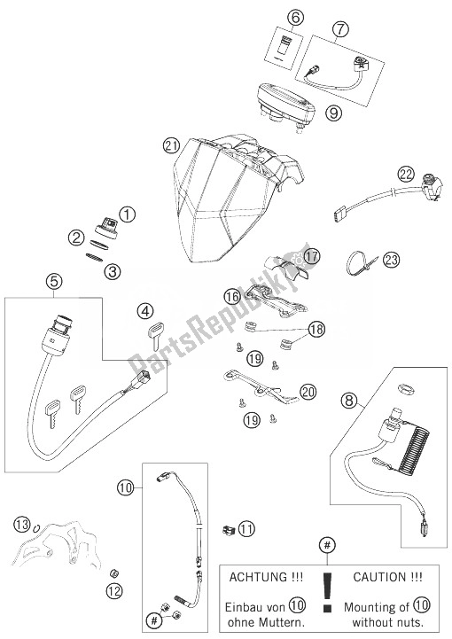 Tutte le parti per il Strumenti / Sistema Di Blocco del KTM 525 XC ATV Europe 8503 JQ 2010