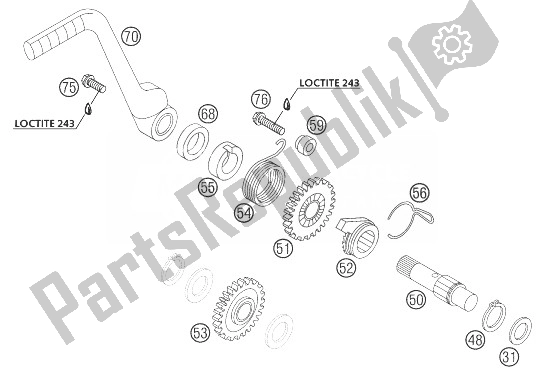 Tutte le parti per il Kick Starter 85 Sx del KTM 85 SX Europe 2003