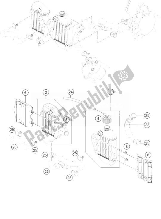 Tutte le parti per il Sistema Di Raffreddamento del KTM 50 SXS USA 2014