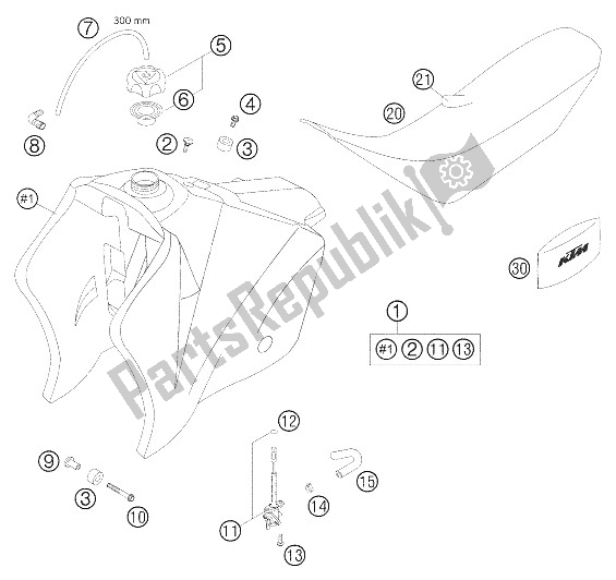 All parts for the Tank - Seat Racing 450/525 M of the KTM 450 MXC G Racing USA 2005