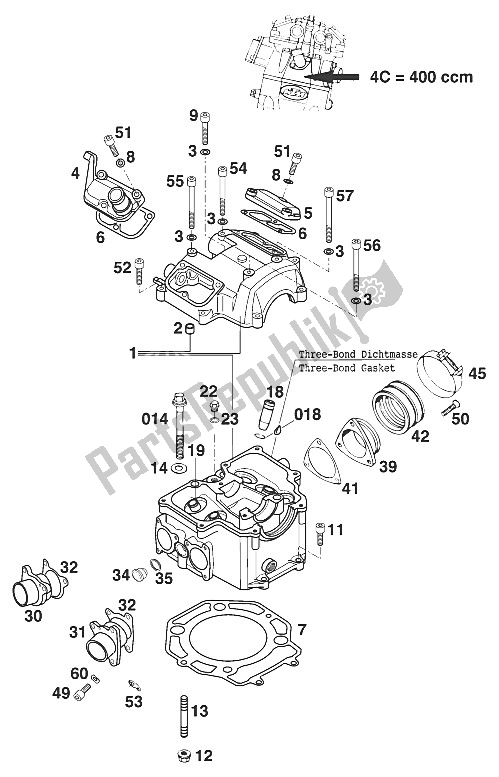 Todas las partes para Culata 400 Sxc Usa '00 de KTM 400 SXC USA 2000