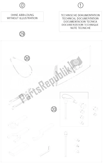 Tutte le parti per il Kit Accessori del KTM 1190 RC8 Orange Europe 2010