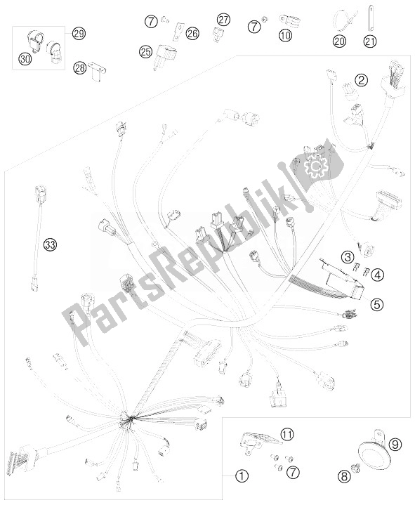 All parts for the Wiring Harness of the KTM 690 Duke Black USA 2010