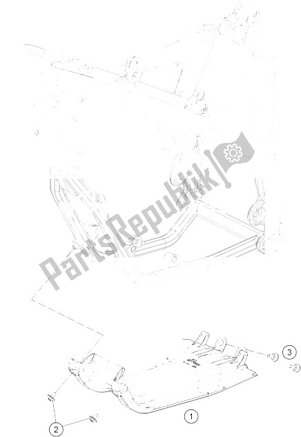 All parts for the Engine Guard of the KTM Freeride 250 R USA 2016