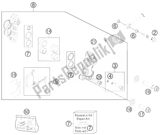 Tutte le parti per il Pinza Freno Anteriore del KTM 50 SXS USA 2014