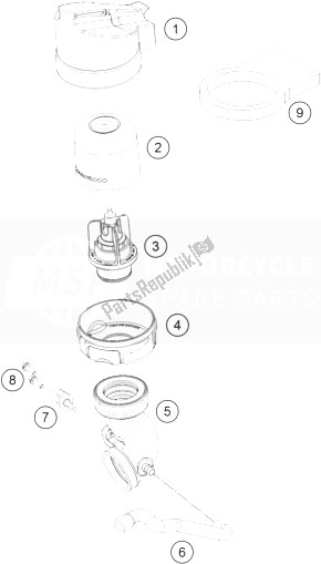 All parts for the Air Filter of the KTM Freeride 350 Australia 2014