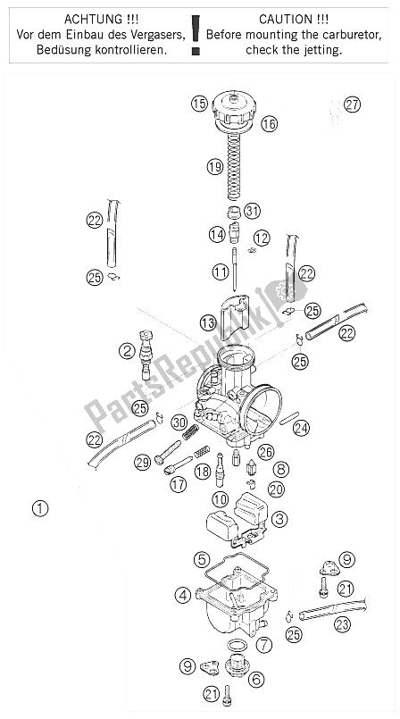 Todas las partes para Carburador de KTM 144 SX USA 2008